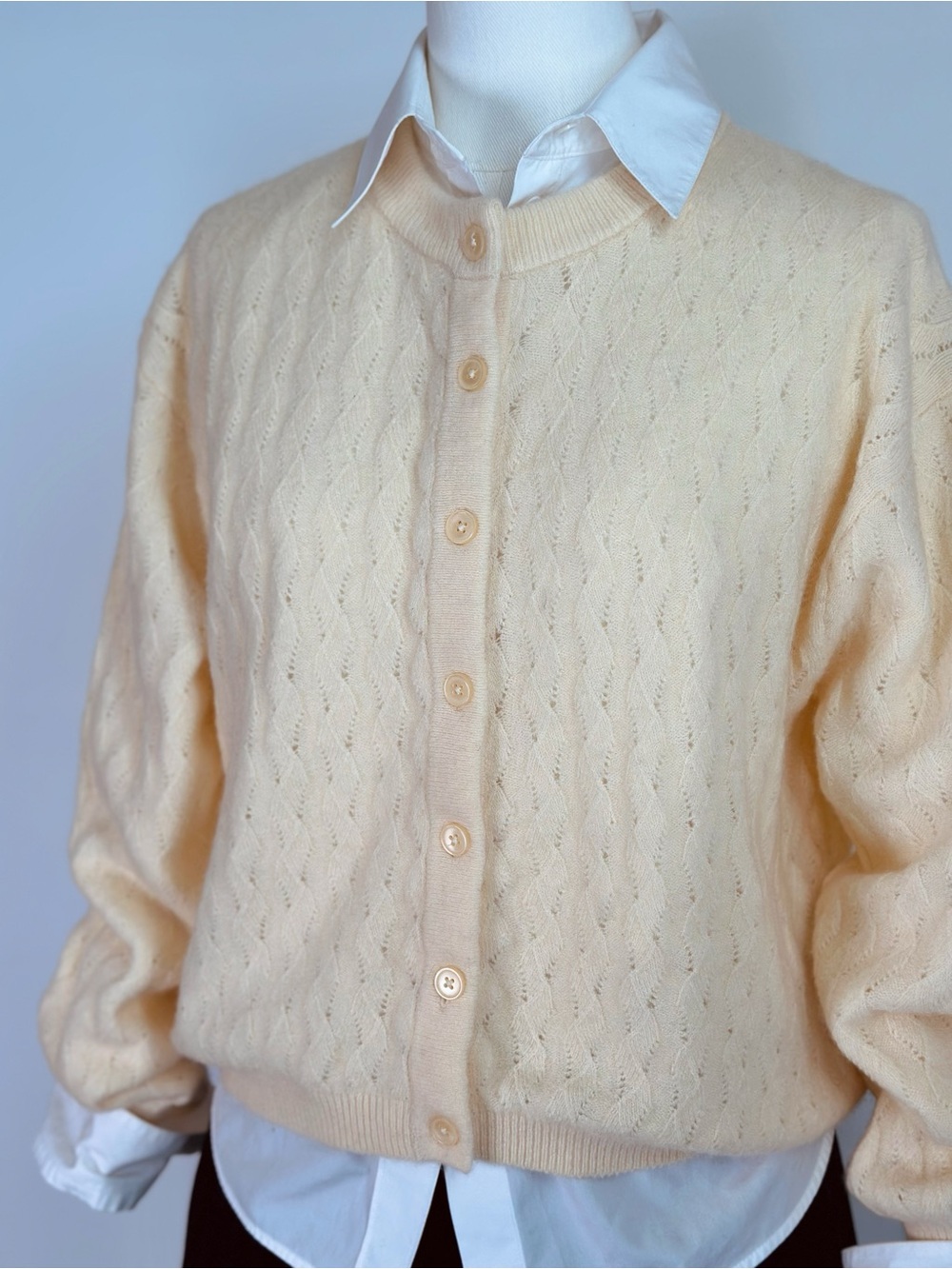 J.Crew Like New Soft Wool Blend Textured Knit Cardigan Women’s XS Cream - Picture 7 of 12